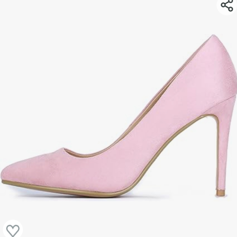 Pink suede stilettos